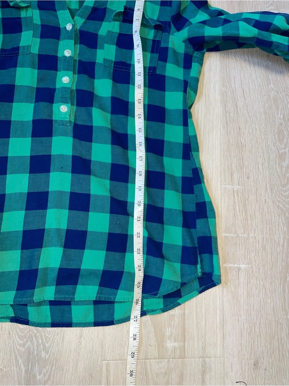 Upcycled Old Navy Fitted Plaid 'Let the Shenanigans Begin' Top Small